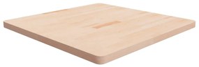 Piano Tavolo Quadrato 90x90x4 Cm Massello Rovere Non Trattato /