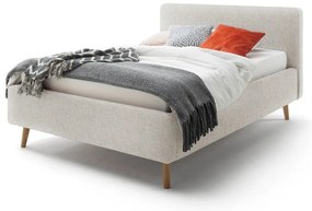 Letto matrimoniale imbottito beige con contenitore con rete inclusa 140x200 cm Mattis – Meise Möbel