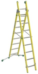 Scala a sfilo FACAL Vetroprima in fibra di vetro 2 rampe da 9 gradini portata massima 150 kg EN 131 per lavori fino a 5.7 m