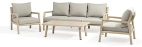 ENCANTO - salotto con struttura in alluminio verniciato effetto legno e cuscineria
