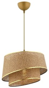 Lampadario a sospensione con cavo BARETTE 1xE27/60W/230V marrone/oro