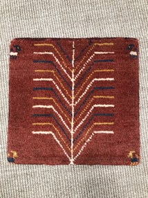 Gabbeh Tappeto 40 x 40 Rosso (Iran) Annodato A Mano