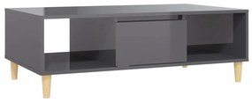 Tavolino da salotto grigio lucido 103,5x60x35 cm in truciolato