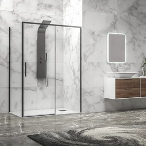 Kamalu - Box doccia 90x150 colore nero vetro 6mm altezza 200h | KLA-4000N