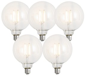 Set di 5 Lampadine LED Smart E27 dimmerabili G125 Trasparenti 7W 806lm 2700-6500K