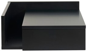 Comodino pensile nero con cassetto NASTY