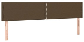 Testiera a led marrone scuro 200x5x78/88 cm in tessuto