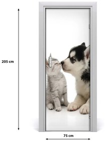 Sticker porta Cane e gatto 75x205 cm