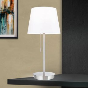 Orion LA 4-1205/1 - Lampada da tavolo con porta USB LUDWIG 1xE27/40W/230V bianco/cromo