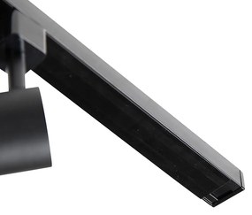 Sistema a binario monofase nero con 4 faretti e alimentatore rotondo I-power - Jeana