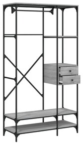Armadio cassetti grigio sonoma 100x40x180 cm legno multistrato