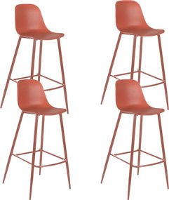 Set 4 Sgabelli 47,5x47xH91,5 cm in Polipropilene Frida Ruggine...