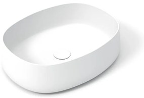 Lavabo da appoggio OLYMPIA CERAMICA ovale in ceramica L 50 x H 14 x P 40 cm bianco piletta non inclusa