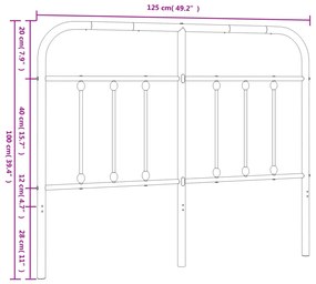 Testiera in Metallo Nero 120 cm