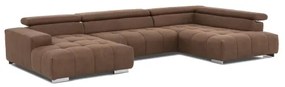 Divano angolare a U TROPEA, lato destro, marrone