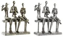 Statua Decorativa DKD Home Decor 18 x 8 x 21 cm Dorato Rame Musicista (2 Unità)