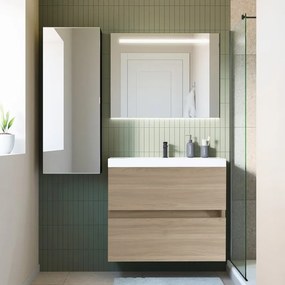 Mobile sottolavabo e lavabo Kora per vasca centrale olmo rousseau in truciolare L 60 x H 57 x P 46 cm 2 cassetti