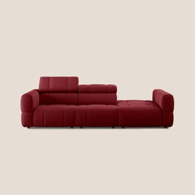 Giotto Divano con terminale e opzione relax elettrico in microfibra effetto velluto impermeabile T09