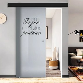 Porta scorrevole Sogno in vetro multicolore, L 88 x H 215 cm, con binario Atelier nero Reversibile