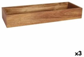 Contenitori per Cassetti Viejo Valle Quadrato Legno di acacia 53 x 16,2 x 7,5 cm (3 Unità)