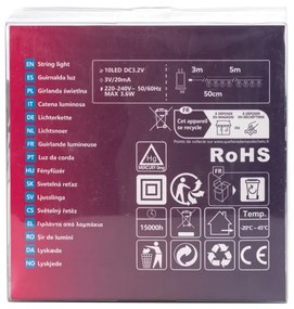 Aigostar - Catena decorativa da esterno LED 10xLED/8m IP44 bianco freddo