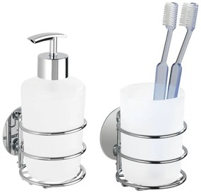 Set di accessori da bagno autoportanti in acciaio inox grigio Turbo-Loc - Wenko