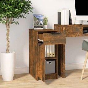 Armadietto scrivania rovere fumo 33,5x50x75cm legno multistrato