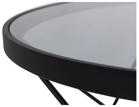Tavolino nero con piano in vetro ø 80 cm Cuxton - Actona