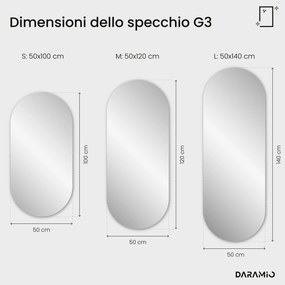 Specchio asimmetrico con luce LED G3