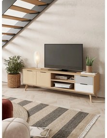 Tavolo TV in legno di pino di colore naturale 180x53 cm Elfa - Marckeric