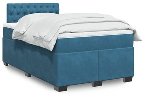 Giroletto A Molle Con Materasso Blu Scuro 120x200 Cm İn Velluto /