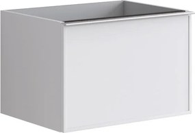 Mobile da bagno sospeso sotto lavabo Pixel frame 2 cassetti L 60 x H 40 x P 45.5 cm bianco laccato opaco, con maniglia alluminio brillante