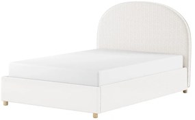 Letto matrimoniale imbottito bianco con contenitore con rete inclusa 140x200 cm Moon – Vipack