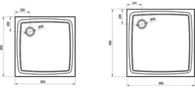 Ravak XA034411010 - Piatto doccia quadrato PERSEUS 80x80 cm bianco
