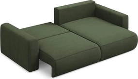 Divano angolare color kaki allungabile/con contenitore (con penisola a destra/con chaise lounge) Kapua – Makamii