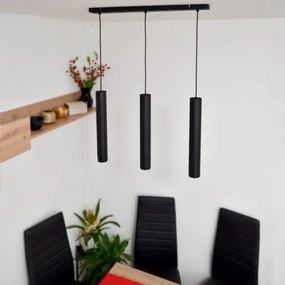 LED Lampadario a sospensione con filo TUBA 3xGU10/4,8W/230V nero