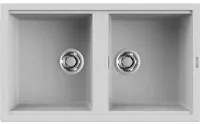 Lavello Elleci Incasso 2 vasche 86x51 Best 450 Metaltek Grigio Aluminium LMB45079