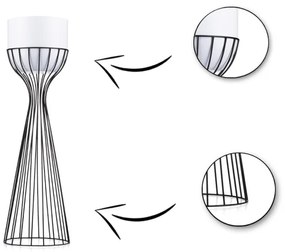 Vaso da fiori in metallo LOFT 56x20 cm nero/bianco