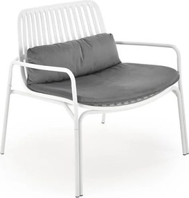 Poltrona Melby in plastica bianco - H75 cm