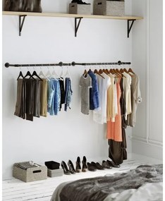 Set di 2 appendiabiti da parete per grucce LINEA, nero