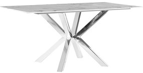 Tavolo da pranzo vetro grigio e bianco 160 x 90 cm SABROSA Beliani