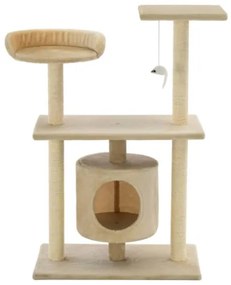 Albero per Gatti con Tiragraffi in Sisal 95 cm Beige