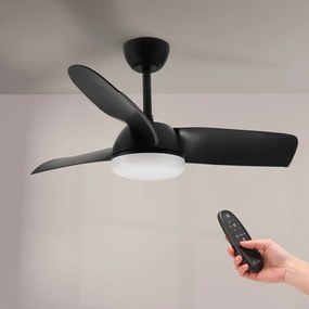 Lampadario Ventilatore da soffitto Black Face nero 24W illuminazione Led regolabile con telecomando M LEDME