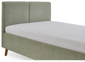 Letto matrimoniale imbottito verde chiaro con rete inclusa 140x200 cm Piano – Meise Möbel