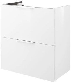 Mobile da bagno sospeso sotto lavabo L 60 x H 25 x P 37 cm bianco, 2 cassetti Neo, Maniglie acquistabili separatamente
