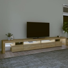 Mobile porta tv con luci led rovere sonoma 290x36,5x40 cm