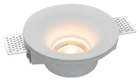 Portafaretto GU10 e MR16 in Gesso Pitturabile Tondo Ø130x55mm