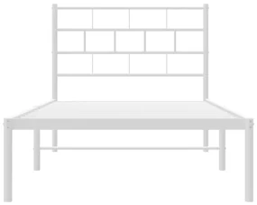 Giroletto con testiera metallo bianco 75x190 cm