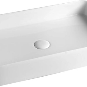 Lavabo da appoggio Smash OLYMPIA CERAMICA rettangolare piletta non inclusa in ceramica L 60 x H 14 x P 20 cm bianco lucido piletta non inclusa