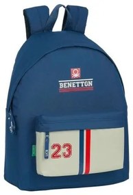 Zaino Scuola Benetton Varsity Grigio Blu Marino